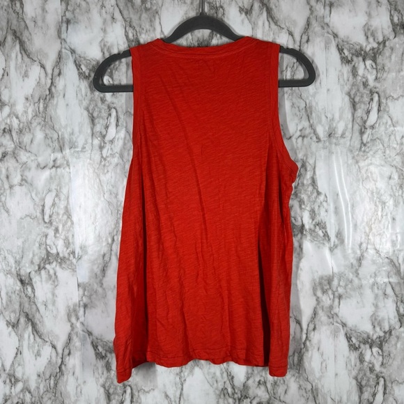 MADEWELL Tank Top Size Small V-Neck Sleeveless Orange 100% Cotton Women’s - Picture 2 of 3